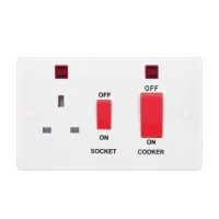 White 45A D.P. Switch + 13A Socket