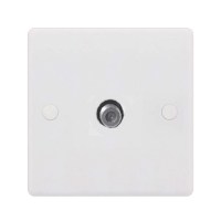 White 1 Gang Satellite Socket