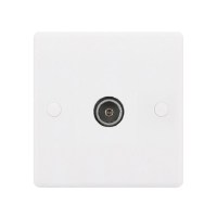 White 1G TV Socket Isolated