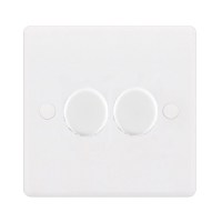 White 2 Gang Dimmer 400W