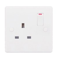 White 1 Gang 13A Socket D Pole